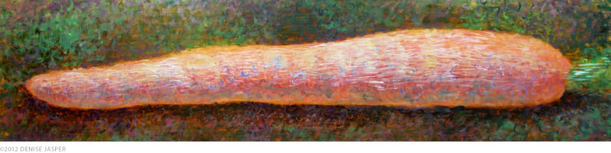 UNTITLED CARROT - OIL ON BOARD, 70x18in