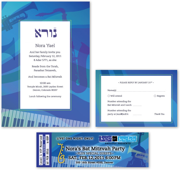 Nora's Bat Mitzvah Invitation Package