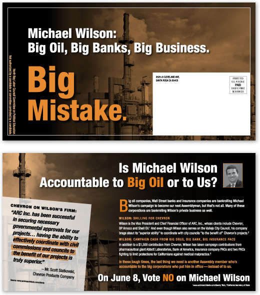 North Bay Labor Council, Direct Mail, Vote No on Michael Wilson