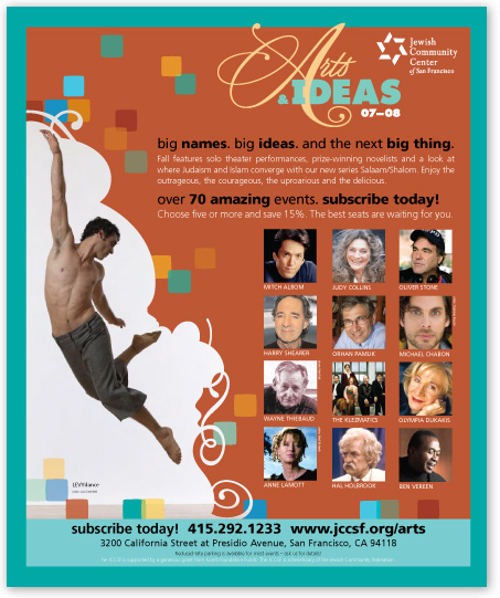 Jewish Community Center of SF full page ad - Arts & Ideas